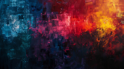 The abstract background in hand-painted oil on canvas is a reflection of modern art and contemporary trends in painting.