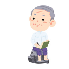 Old thai poet cartoon character