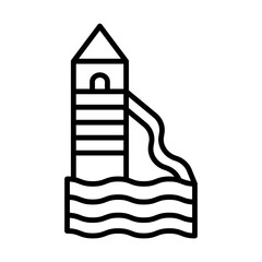 Water park line icon