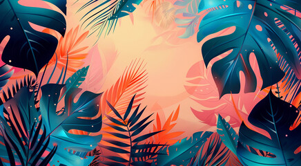 tropical jungle exotic leaf abstract background wallpaper