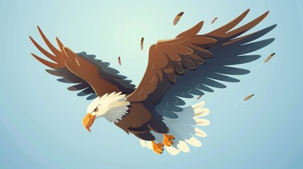 Obraz premium Create a dynamic 2d illustration of an eagle character for a cartoon design