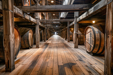 Bourbon aging warehouse
