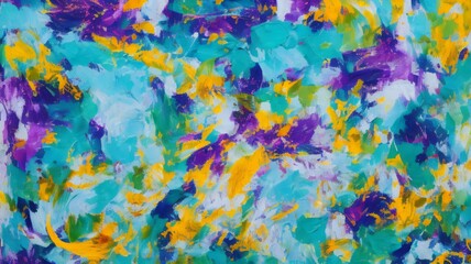 Vibrant Abstract Painting with Bold Colors and Energetic Brushstrokes