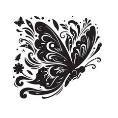 butterfly silhouette art vector designs