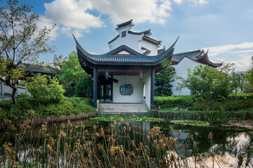 Traditional Chinese Garden with Serene Pond