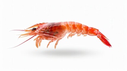 High-resolution image of fresh shrimp isolated on white background, ideal for seafood, culinary, and ingredient-related content.