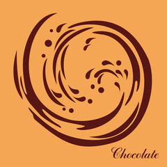 Chocolate swirl background. Vector Illustration