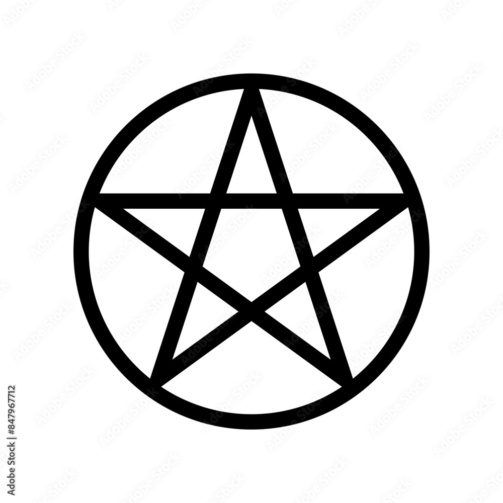 Wall mural wicca pentacle star religious symbol isolated vector illustration