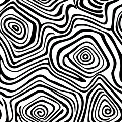 motif de spirale g&eacute;om&eacute;trique noir et blanc, papier peint r&eacute;p&eacute;titif sans couture