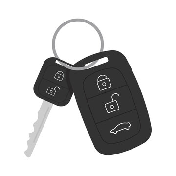 Car keys flat illustration isolated on white.