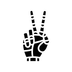 peace robot hand gesture glyph icon vector. peace robot hand gesture sign. isolated symbol illustration