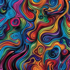Obraz premium Vibrant and colorful background with swirling, psychedelic patterns for an abstract design.