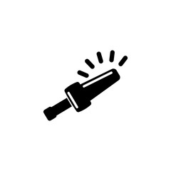 A modern and stylish vector icon representing a metal detector, featuring a sleek design and a black and white color scheme