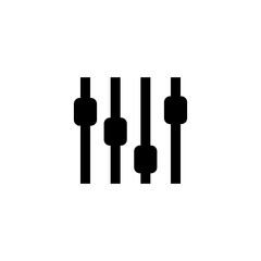 Modern, minimalistic vector icon representing sound mixer sliders, perfect for audio control interfaces