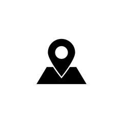 Modern, minimalist map pin icon in black and white. Ideal for web, mobile apps, and digital interfaces