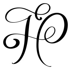 Vector calligraphy hand drawn letter H logo. Script font. Handwritten brush style