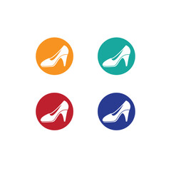 Women shoe icon vector logo design template