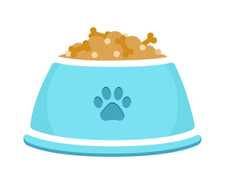 recommend clip art: Dog food in a bowl clip art. vector illustration