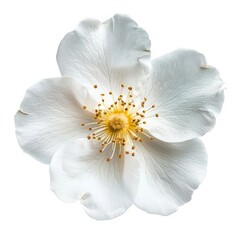 Fototapeta premium flower Photography, Cherokee Rose copy space on right, Isolated on white Background