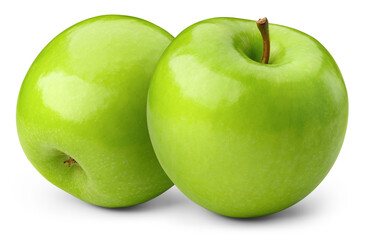 Apple isolated png. Green apple on transparent background. PNG format. Two green apples with no...