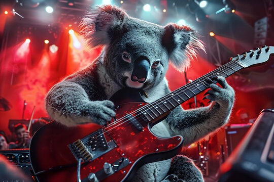 Koala plays guitar