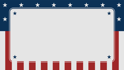 American flag template background with copy space. USA background illustration