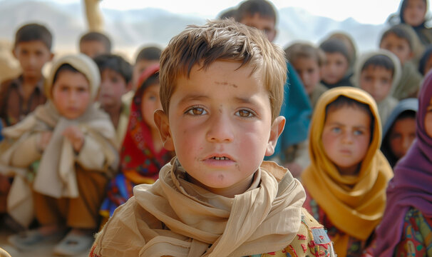 Children affected by war, with traumatized survivors orphaned, injured, or displaced, their innocence shattered by the horrors of conflict