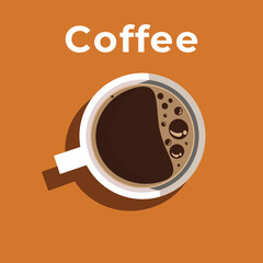 Coffee simple flat illustration 