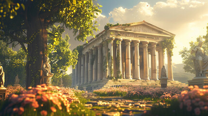 Obraz premium Majestic Echoes of Zeus: The Sacred Altar of Ancient Greece