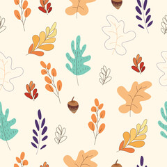 Cute Kawaii and Leaf Seamless Pattern Design pattern for print textile fabric wrapping paper wallpaper