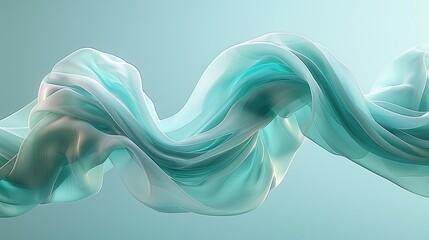 Twirl abstract animation, 3d rendering of oil or acrylic paint smear, turquoise colors 