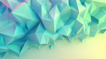 Obraz premium Create a captivating cartoon low poly abstract geometric background featuring modern gradient colors like blue green