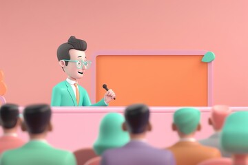 An inspiring leader giving a motivational speech to a large, engaged audience in a stateoftheart conference hall, symbolizing growth and expansion