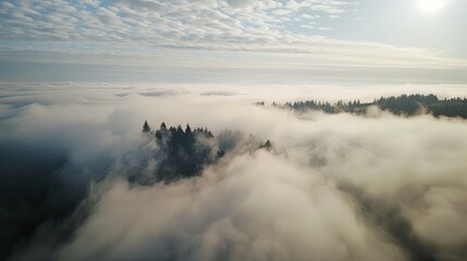 Fototapeta premium Hazy day on inversion weather and fog