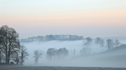 Hazy day on inversion weather and fog
