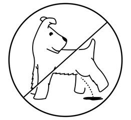 Dog walking rule. The outline icon are well scalable and editable. Contrasting vector elements are good for different backgrounds. EPS10.