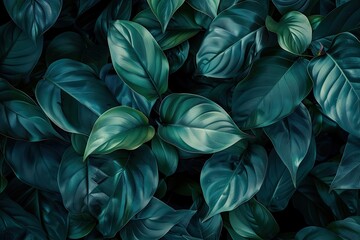 A close up of green leaves on a plant with a dark monochrome pattern
