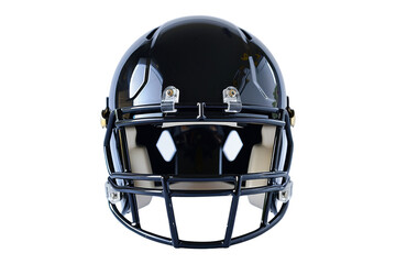 Fototapeta premium Black Football Helmet Isolated on Black Background