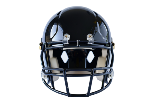 Black Football Helmet Isolated on Black Background
