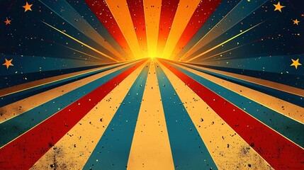 Starburst with flag colors at the edges, clear middle, starburst pattern style, with radiant lines