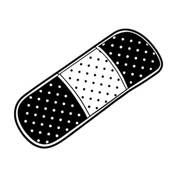 black and white bandage on white clip art preview