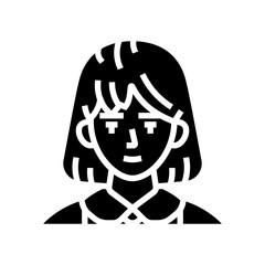 avatar school japanese girl glyph icon vector. avatar school japanese girl sign. isolated symbol illustration