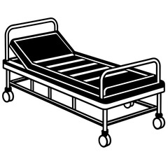 Hospital bed vector silhouette illustration svg file