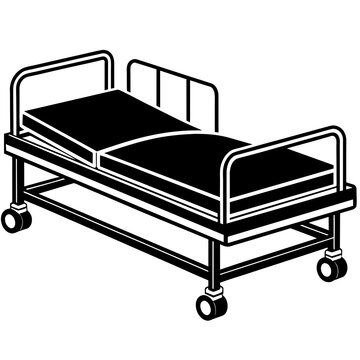 recommend clip art: Hospital bed vector silhouette illustration svg file