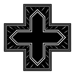 Obraz premium Medical cross vector silhouette illustration svg file