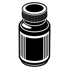 Pill bottle vector silhouette illustration svg file