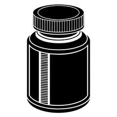 Pill bottle vector silhouette illustration svg file