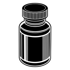 Pill bottle vector silhouette illustration svg file