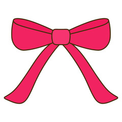 red bow with ribbon