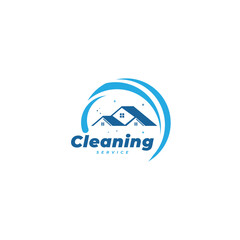 Creative Cleaning Service Logo Design with Modern Shape Concept. Vector Illustration.